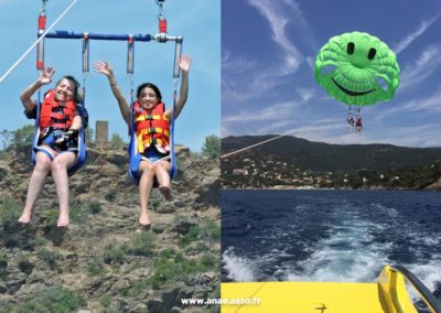 Sortie en parachute ascensionnel lors d'un séjours de vacances adaptées