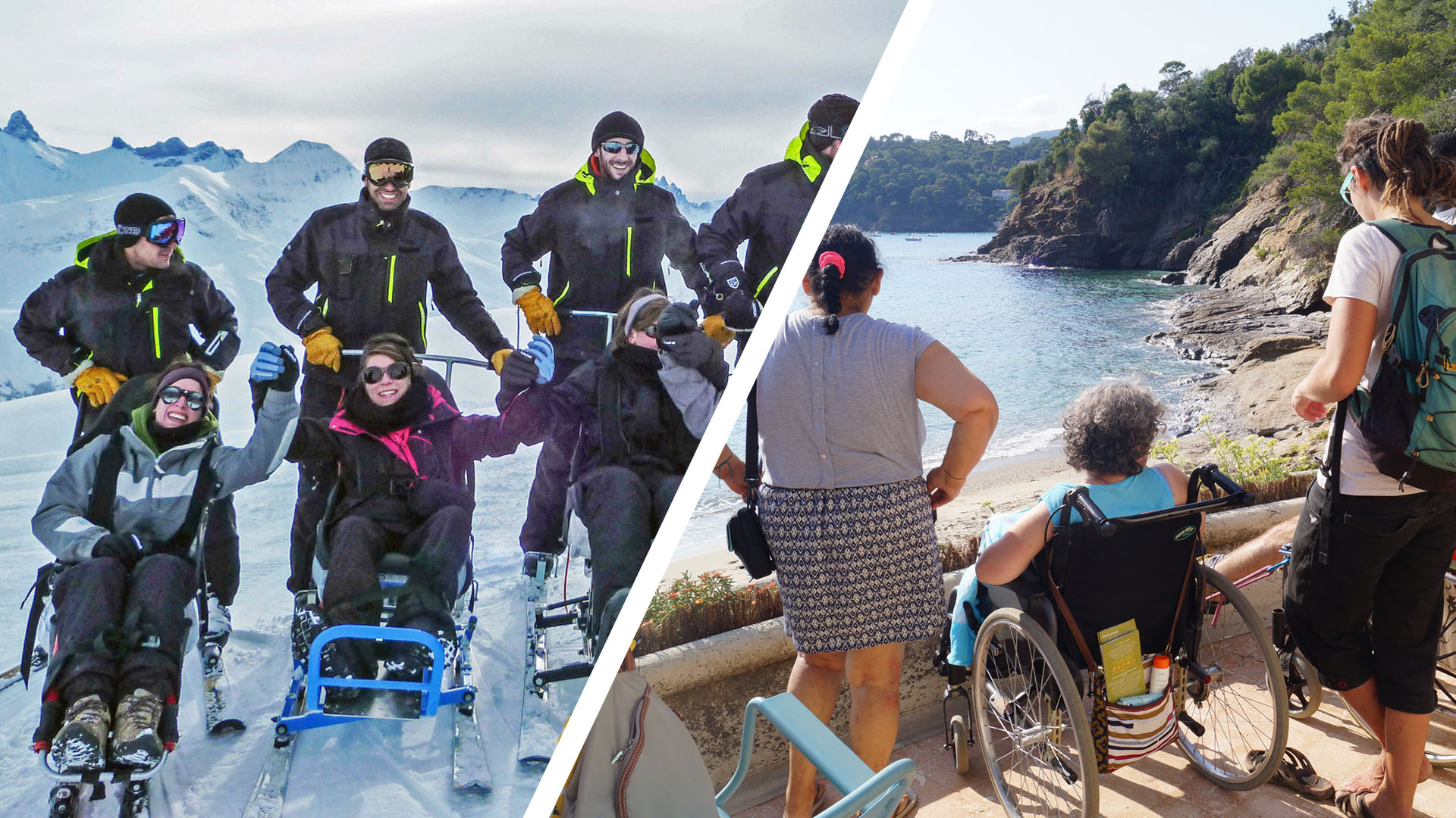 Séjours adaptés hiver à la montagne et séjours adaptés été à la mer avec l'association Anaé les vacances accessibles à tous