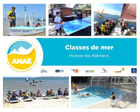 Couverture flyer Anaé séjours classes de mer à Hyères les Palmiers