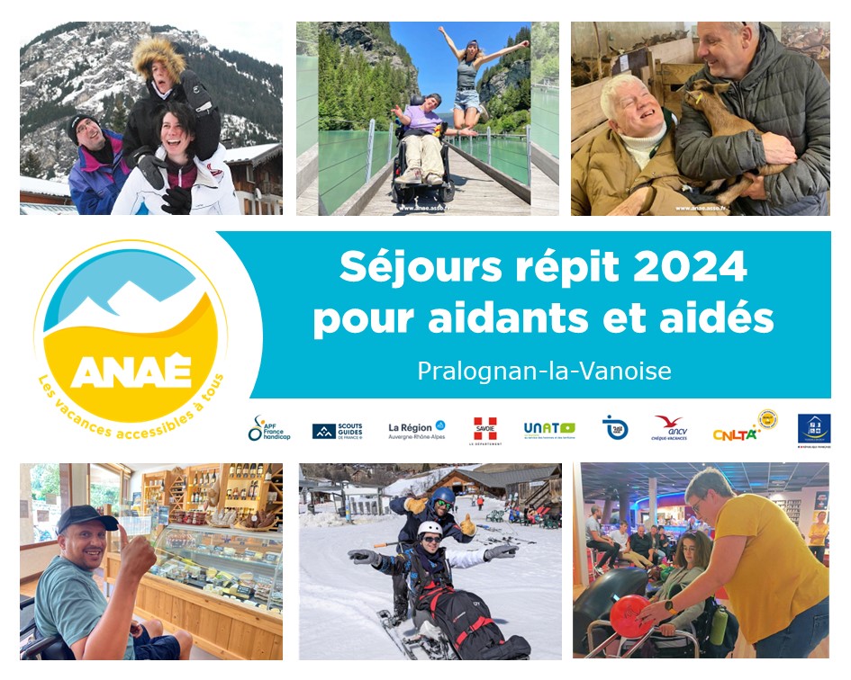 Couverture du flyer séjours répit aidants et aidés 2024 de Anaé Vacances