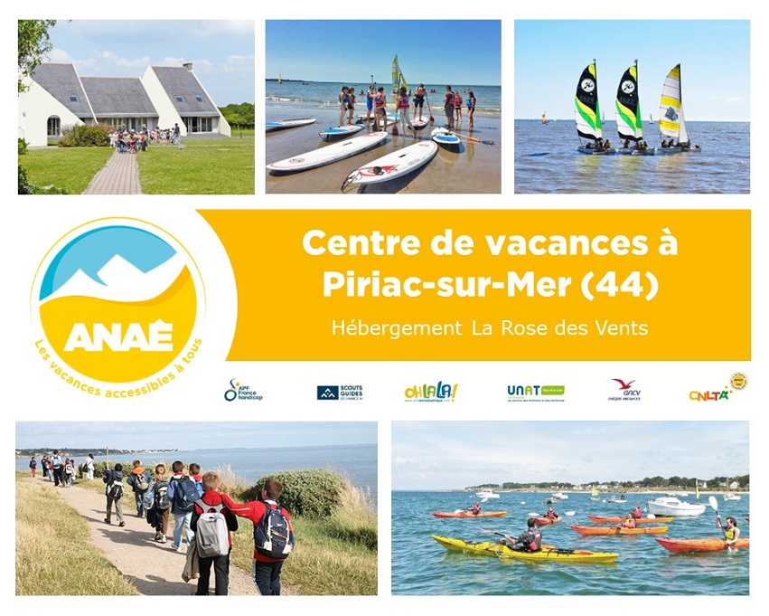 Flyer centre de vacances Anaé à Piriac sur Mer en Loire-Atlantique. Accueil de séjours scolaires pour classes découvertes.