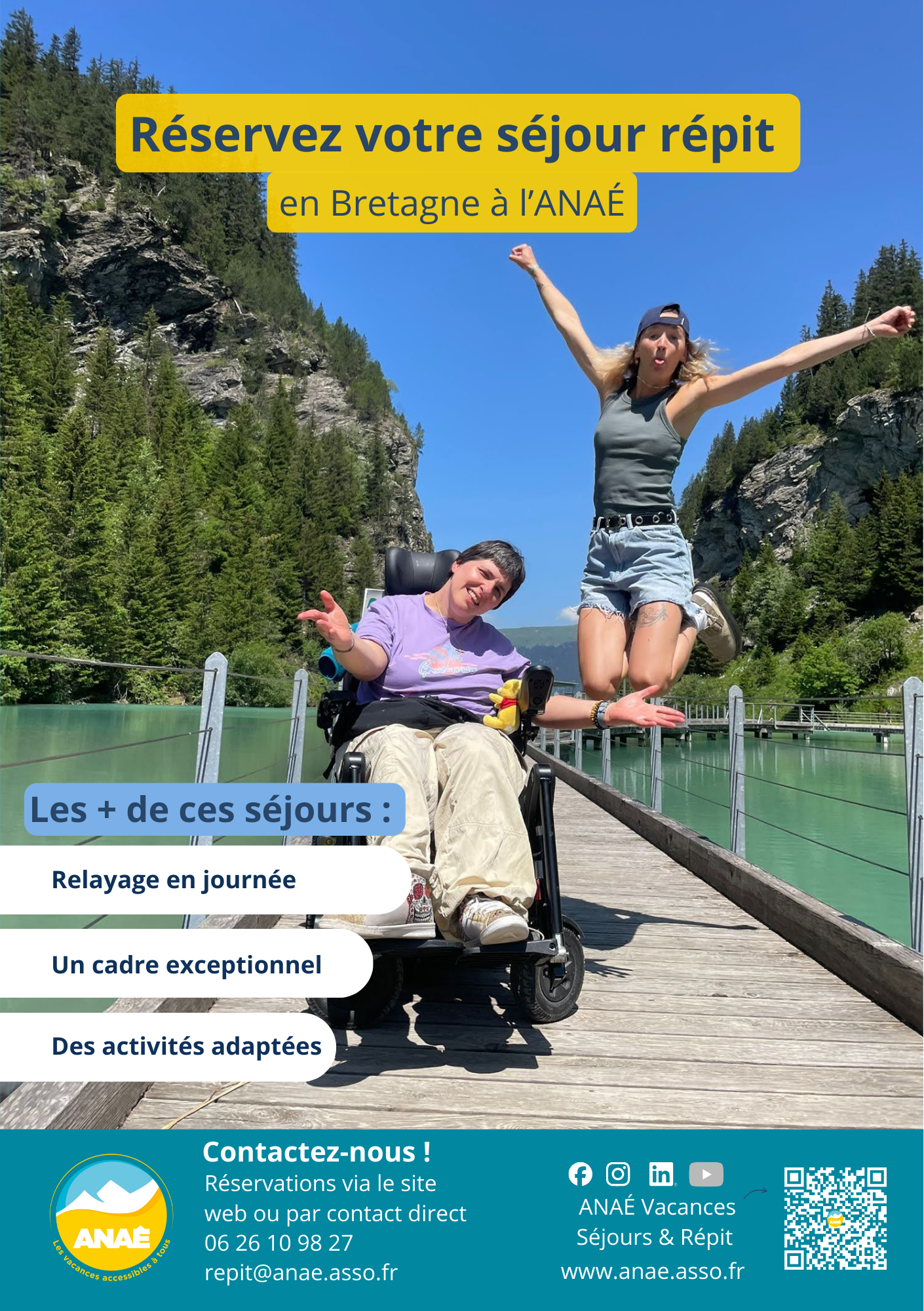 Couverture du flyer séjours répit aidants et aidés 2024 de Anaé Vacances